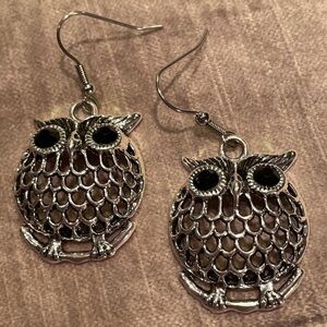 AUSTRIAN Crystal Owl Earrings NWOTS